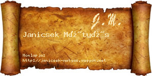 Janicsek Mátyás névjegykártya